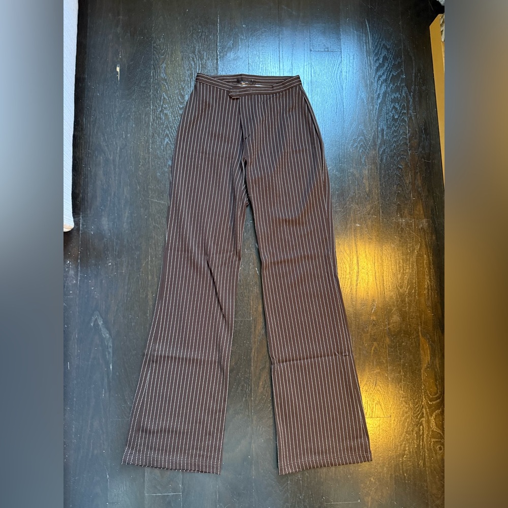 Brown Pinstripe Trousers